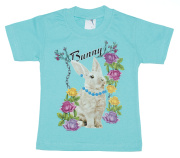 Футболка для девочки мятный с зайчиком PITIKI