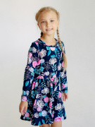 Платье синий SovaLina Элла цветущий сад