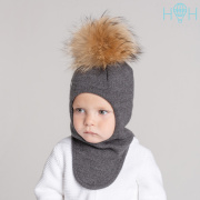 Шапка Hooh loon серый, синий, розовый (100% акрил верх, 100% хлопок подклад) Ш320-06221792