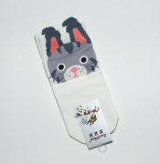 Носки для девочки белые с кошкой Fute