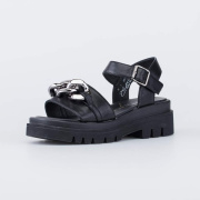 Сандалии для девочки Котофей 723019-21 (чёрный/экокожа)