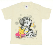 Футболка для девочки бежевый с собачкой PITIKI
