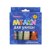 Мелки Развивашки "Половинки" (4 шт. по 25 грамм, гигант двухцветные с держателем/разноцветный микс)