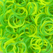 Резиночки и клипсы для плетения браслетов Rainbow Loom Yellow Grun (300шт./силикон зеленый неон/оригинальные)